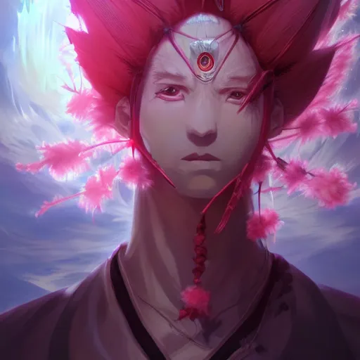 Image similar to anime portrait of a sakura tree as a shaman yedi using dark force to eliminate trump as an anime antagonist by Stanley Artgerm Lau, WLOP, Rossdraws, James Jean, Andrei Riabovitchev, Marc Simonetti, and Sakimichan, trending on artstation