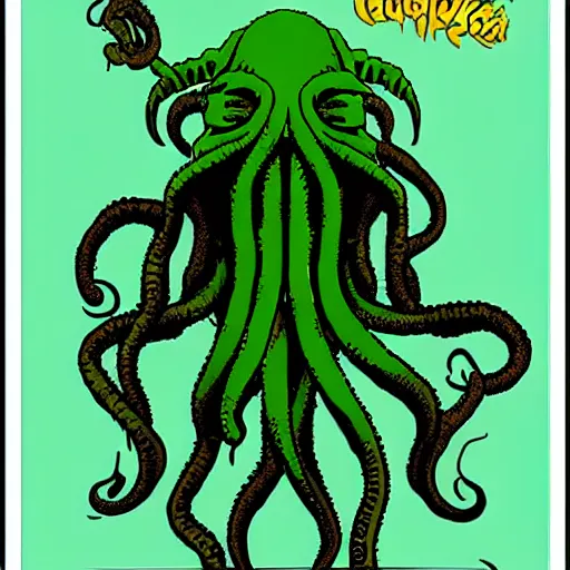 Prompt: cthulhu in the style of the simpsons