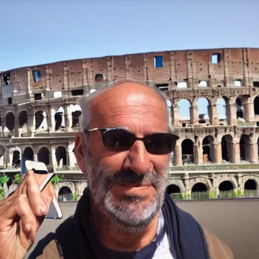 Image similar to my Italian uncle taking a selfie in Rome