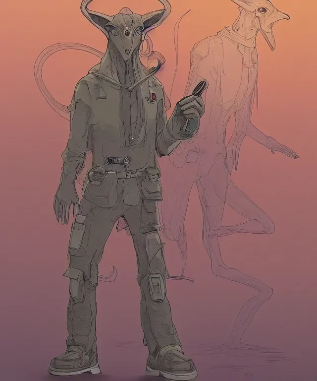 Prompt: the charismatic male anthropomorphic gazelle xenobotanist who hates a particular alien species. his wardrobe is utilitarian. in the style of jean giraud in the style of moebius trending on artstation deviantart pinterest photorealistic hd 8 k highlights and shadow detailed high resolution