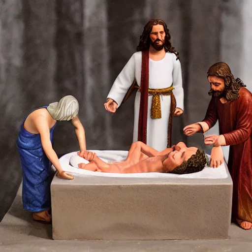 Image similar to diorama of Jesus when John was baptizing him