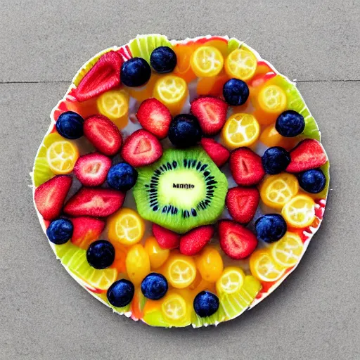 Prompt: fruit art of nine eleven