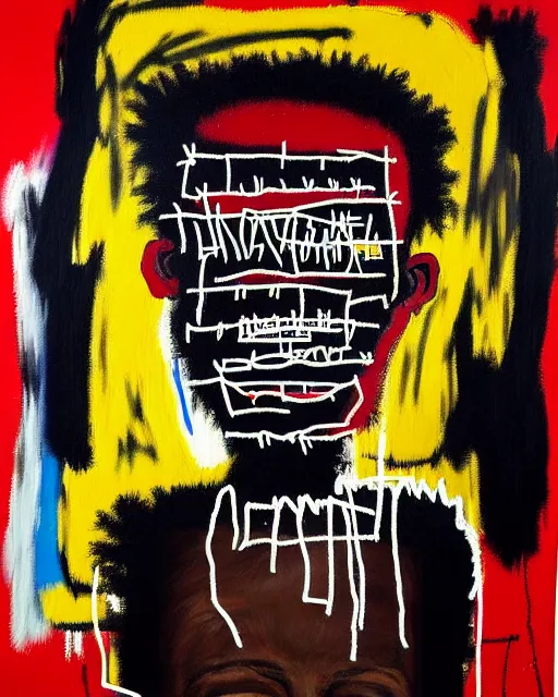 Image similar to A extremely highly detailed majestic hi-res beautiful immaculate head and shoulders award winning painting masterpiece of the face of a strong black african man by Jean-Michel Basquiat, 8k, high textures, hyper sharp, insanely detailed and intricate, super detailed, 8k HDR high quality