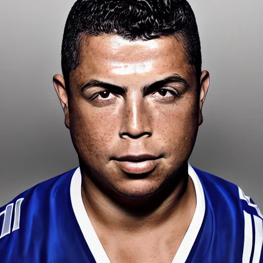 Image similar to ronaldo nazario fenomeno head and shoulders portrait photograph by martin schoeller