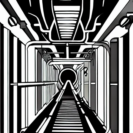 Image similar to a xenomorph crawling in a spaceship corridor, dark light, highly detailed digital art