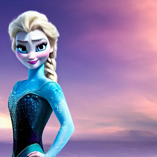 Prompt: elsa from frozen as a superhero, aesthetic, 8 k hd resolution