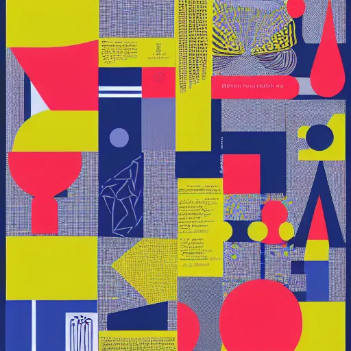 Image similar to graphic design poster by palefroi, nanae kawahara, elements in a composition, risoprint, illustrative and abstract