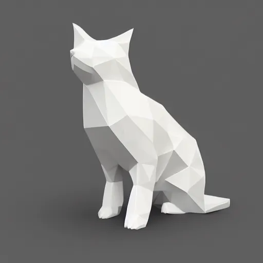 Image similar to low poly render of a cat on a white background isometric 3D Utra HD