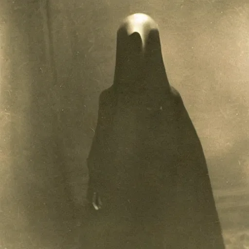 Image similar to pareidolia mysterious dark figure beautiful old photo