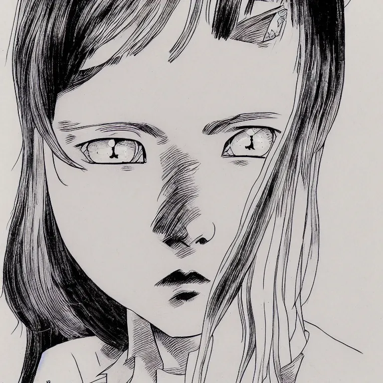 Image similar to young girl by naoki urasawa, detailed