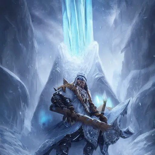 Prompt: cold portrait of ice spikes rising from the ground, epic fantasy style, in the style of Greg Rutkowski, hearthstone artwork