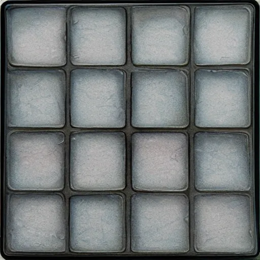 Prompt: mixed media vaporous bakeware 5 x 5 grid