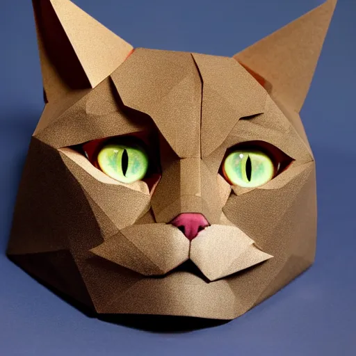 Prompt: cat origami 8 k detailed,