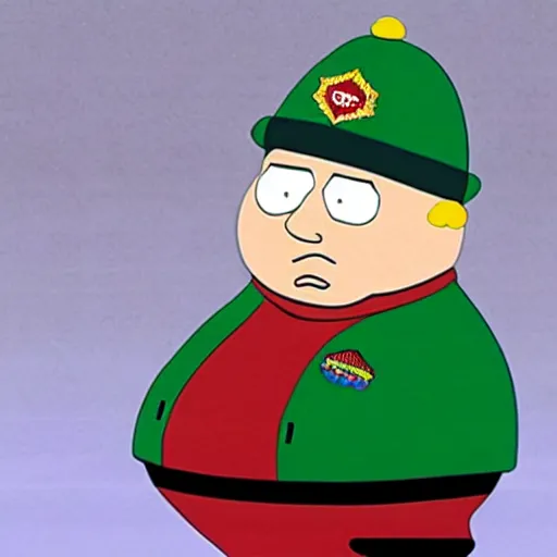 Image similar to eric cartman dressed as mao tse dong