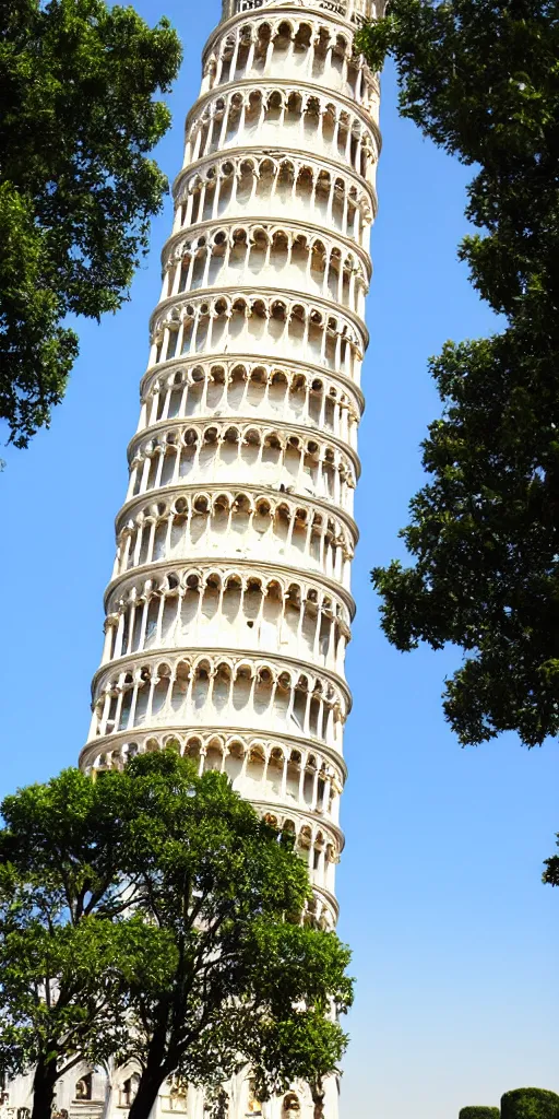 Image similar to The Leaning Tower of Pisa near the Eiffel Tower