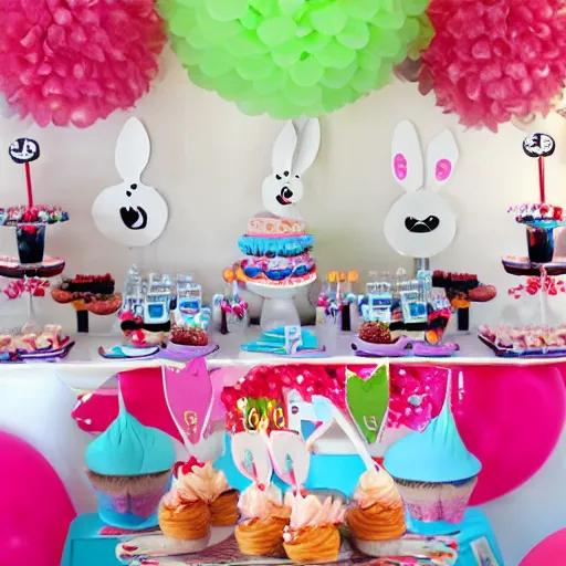 Prompt: bunny birthday party