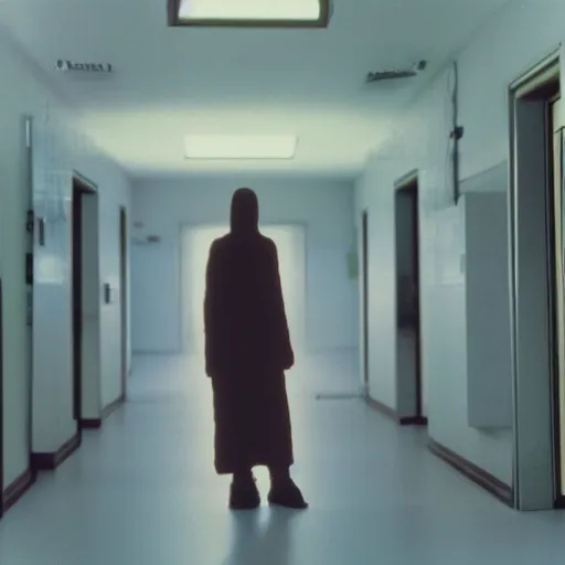 Image similar to alien standing in line at a soviet hospital, top secret style, realistic photo, cinestill 8 0 0 t, 1 9 7 0 s, color