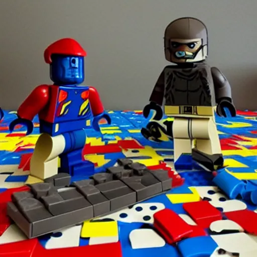 Prompt: civil war with legos