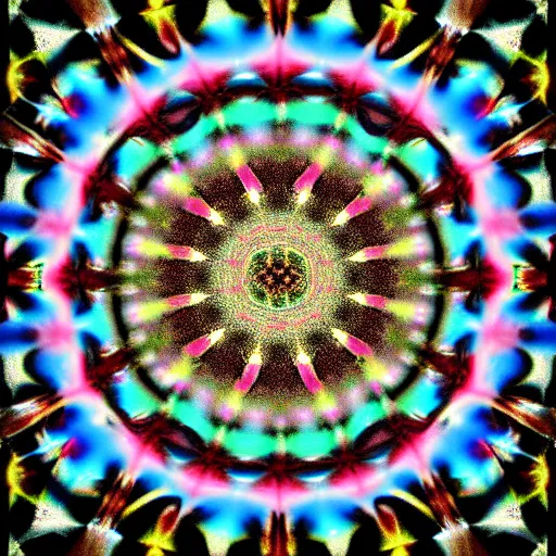 Image similar to Polaroid looking through a kaleidoscope into a fractal multiverse of imagination