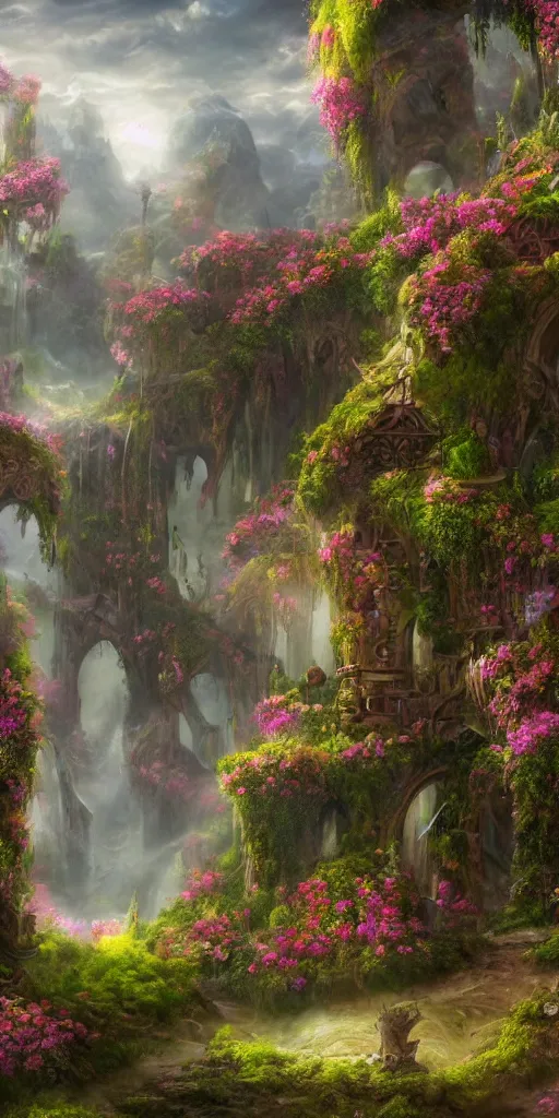 Prompt: enormously detailed hd photo of future flower wallpaper, high fantasy matte painting, atmospheric lighting, highly detailed illustration highlights, 8K detail post-processing, featured on DeviantArt