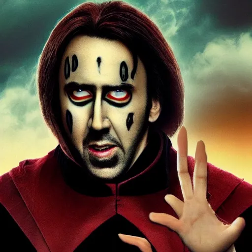 Image similar to Nicolas Cage as Morbius, It's morbin time, movie poster