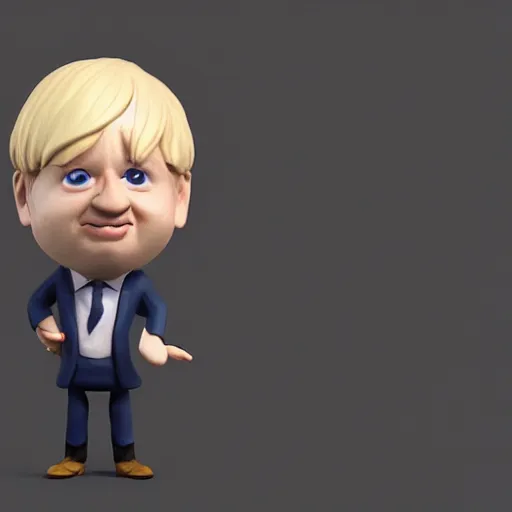 Image similar to plastic toy cute figurine of boris johnson, blender, unreal engine, concept art, octane render, highly detailed, smooth, sharp focus