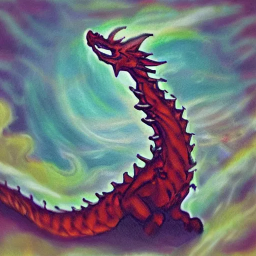 Image similar to “fire breathing dragon, Impressionism style”