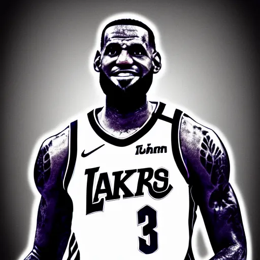 Image similar to Lebron James, digital art, nyc