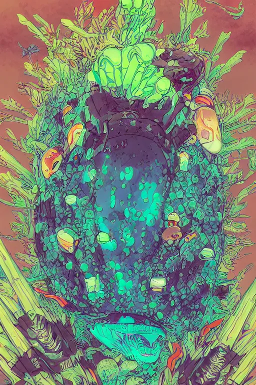 Image similar to 3 d render creature animal sushi cristal eye roots cactus fish wing elemental flush of force nature micro world fluo, that looks like it is from borderlands and by feng zhu and loish and laurie greasley, victo ngai, andreas rocha, john harris