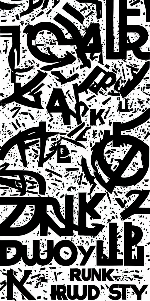 Prompt: black on white graphic design in style of david rudnick eric hu acid y 2 k