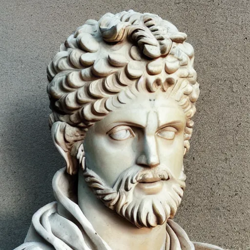 Prompt: roman sculpture of an anime character