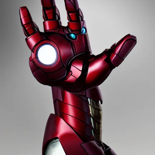 Image similar to iron man suit with arm torn off, 4k realistic photo