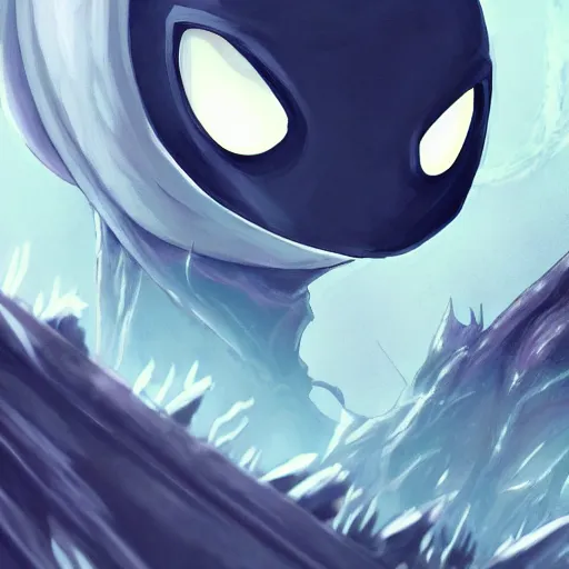 Prompt: portrait of hollow knight, anime fantasy illustration by tomoyuki yamasaki, kyoto studio, madhouse, ufotable, trending on artstation