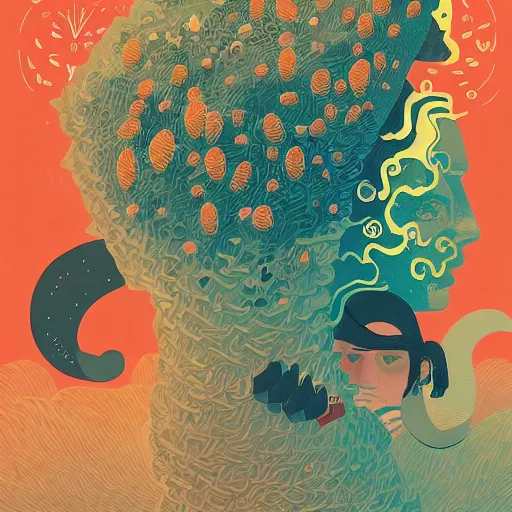 Image similar to illustration of Courage, by Victo Ngai and James Gilleard