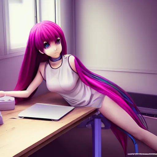 Image similar to advanced 3 d render digital anime art!!,