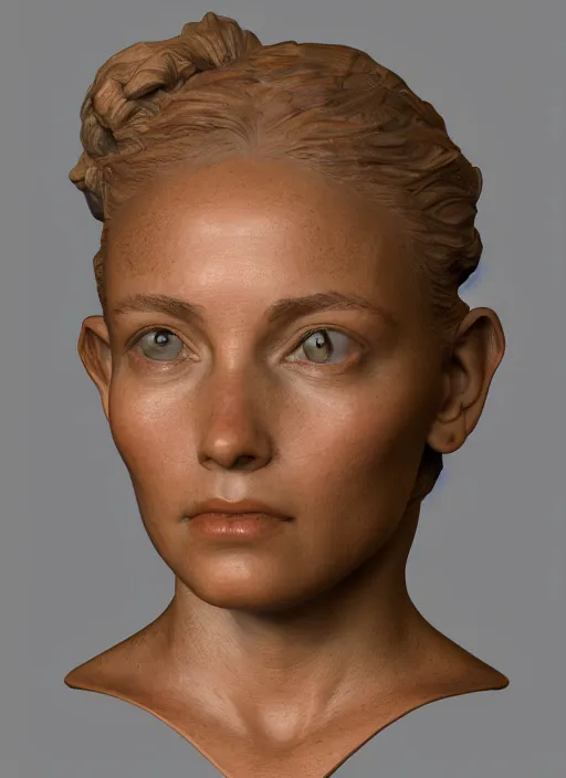 Image similar to 3D resin miniature sculpture by Jean-Baptiste Carpeaux and Benjamin Matthew Victor, woman, prefect symmetrical face, academic art, realistic, 8K, Introduction factory photo, Product Introduction Photo, Hyperrealism. Subsurface scattering, raytracing, Octane Render, Zbrush, simple background