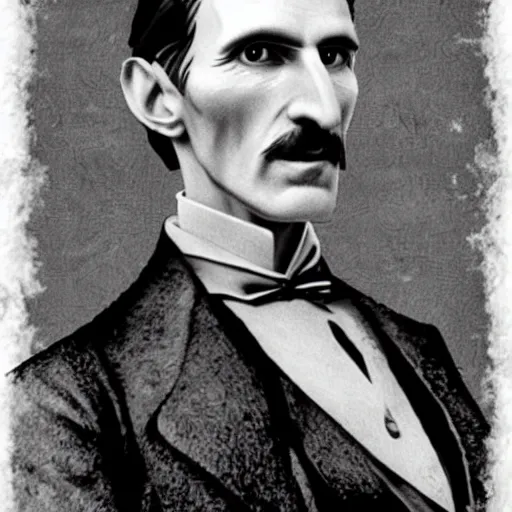 Image similar to Nikola Tesla as a Borderlands character