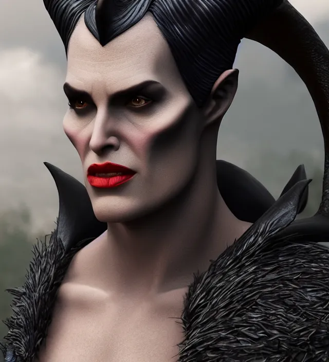 Image similar to male maleficent, very detailed texture, realistic shaded lighting, studio quality, digital art, dynamic background, unreal engine 5 rendered, octane rendered, pinnacle studio, naturel, trending on artstation, art style by ian sprigger