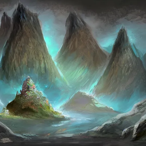 Image similar to crystal cave fantasy concept art