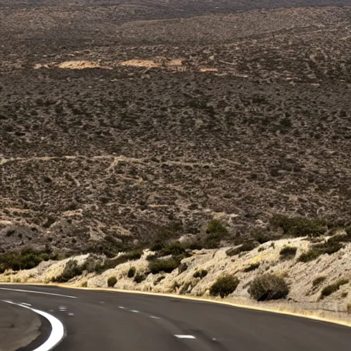 Prompt: a desolated road in california, a man , Adrian Donoghue