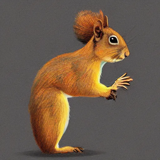 Prompt: a squirrel, digital art by Max Grecke