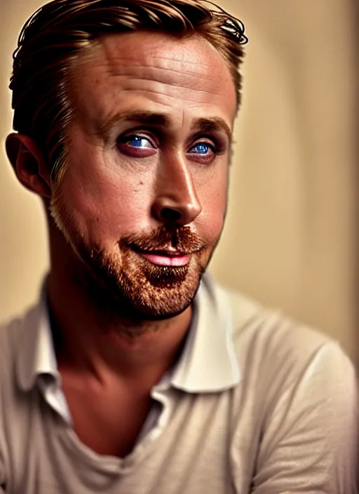 Image similar to ryan gosling fused with a goose, natural light, bloom, detailed face, magazine, press, photo, steve mccurry, david lazar, canon, nikon, focus