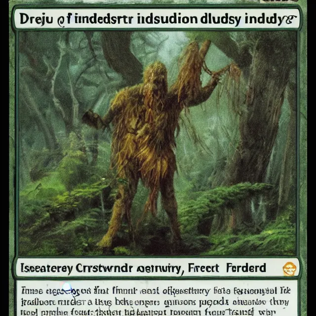 Image similar to druid protecting the forest from industry