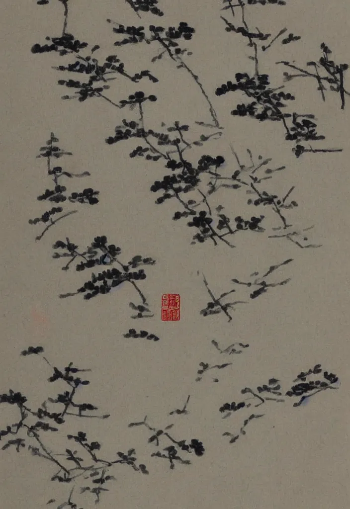 Image similar to chinese painting, detailed drawing, small drawing