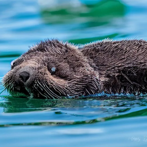 Prompt: a Sea-otter-Tardigrade-hybrid, award-winning-photograph, beautiful daylight, crystal-clear-focus, sharp-lens, amazing photography