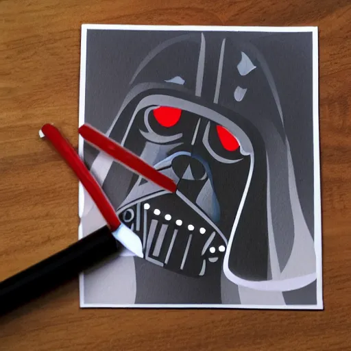 Image similar to a sticker illustration of a dog as a sith lord