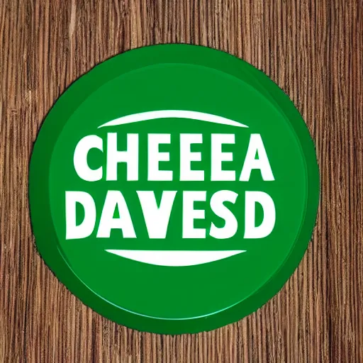 Image similar to a cheese with a green participation badge, stock art, 8K