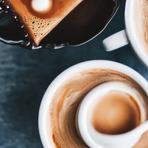 Prompt: The planet Jupiter as a cup of coffee, food photography