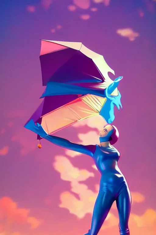 Prompt: 🧕🏽☁, 8 0 s art deco, artstation, moebius + artgerm, hd,