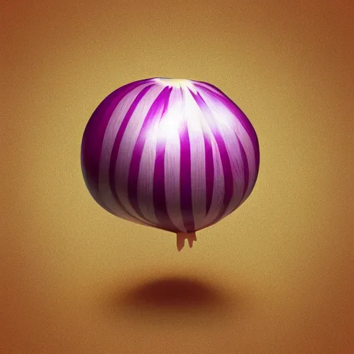 Image similar to 3d render, onion crying art, 2d